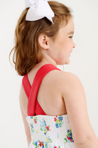 Reagan Romper - Pima - Biltmore Blooms (Buckhead Blue)/Richmond Red from Anderson Parker