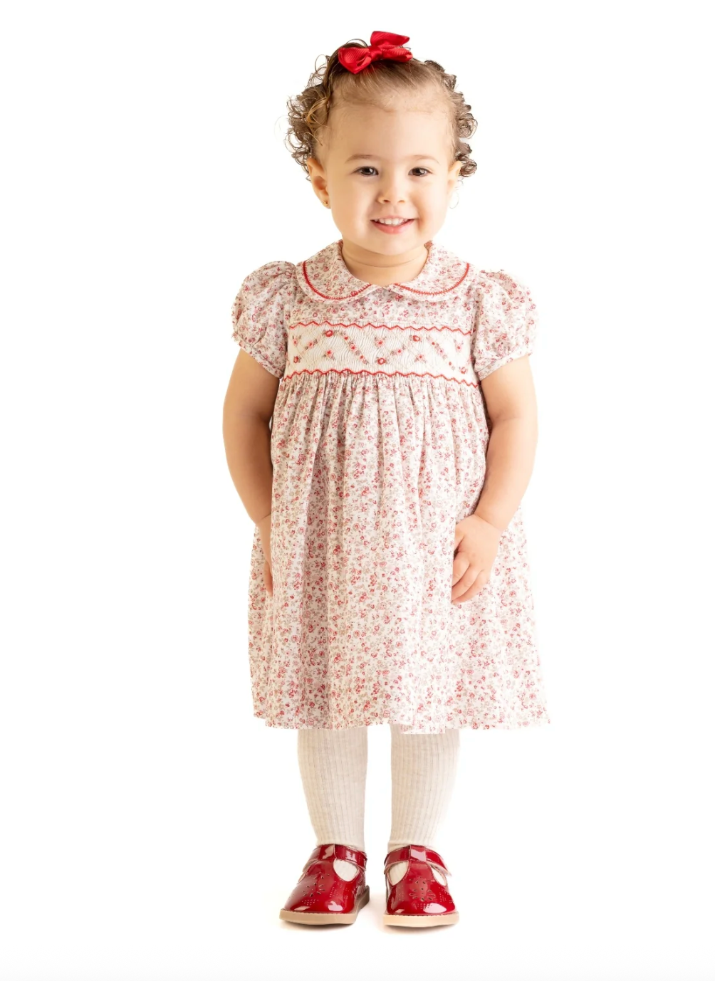 Red Mulberry Smocked Babydoll Dress from Anderson Parker