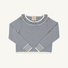 Reece Ruffle Sweater - Nantucket Navy and Palmetto Pearl Stripe from Anderson Parker