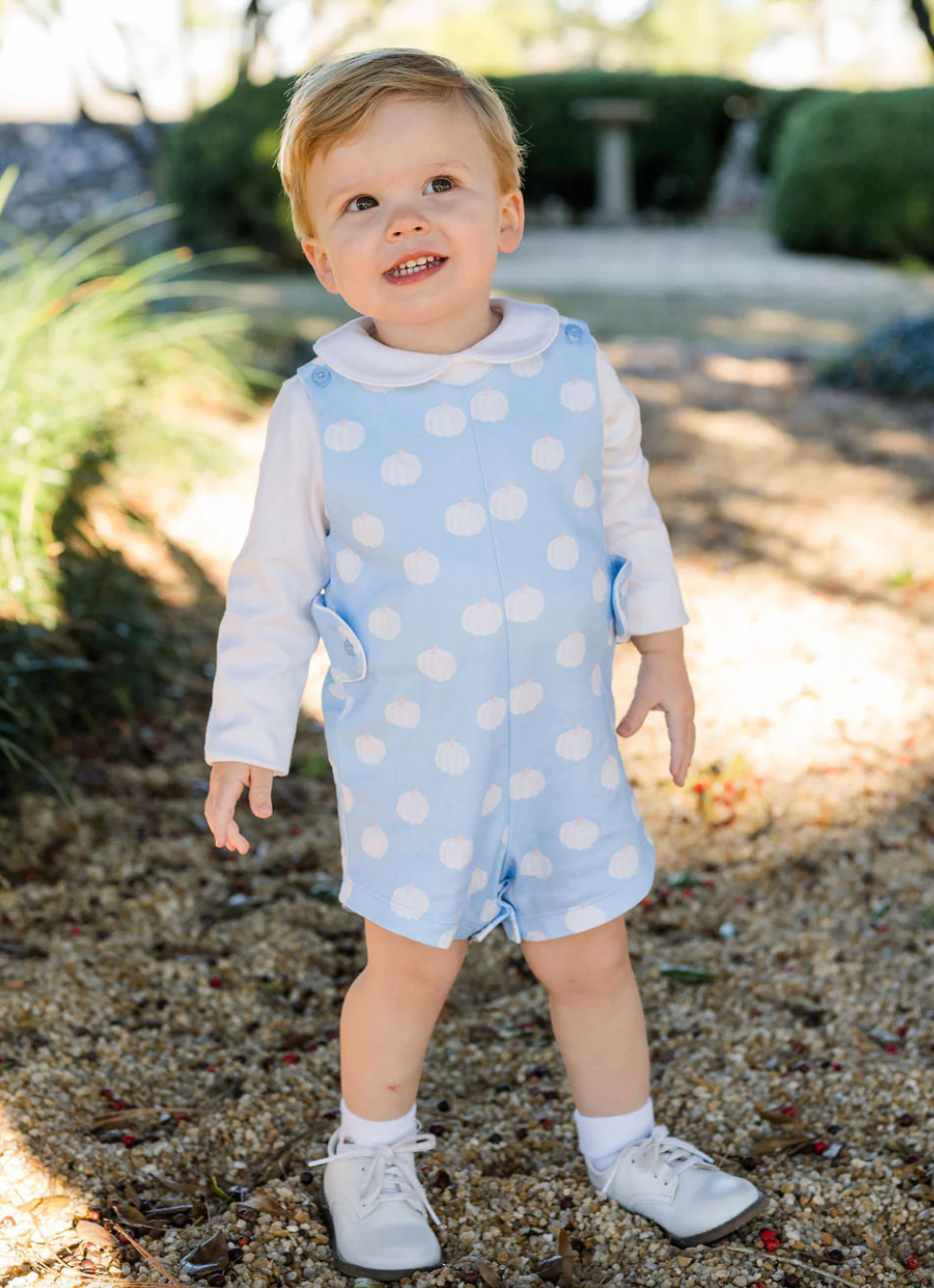 Reed Knit Jon Jon & Shirt Set - Blue Pumpkins from Anderson Parker