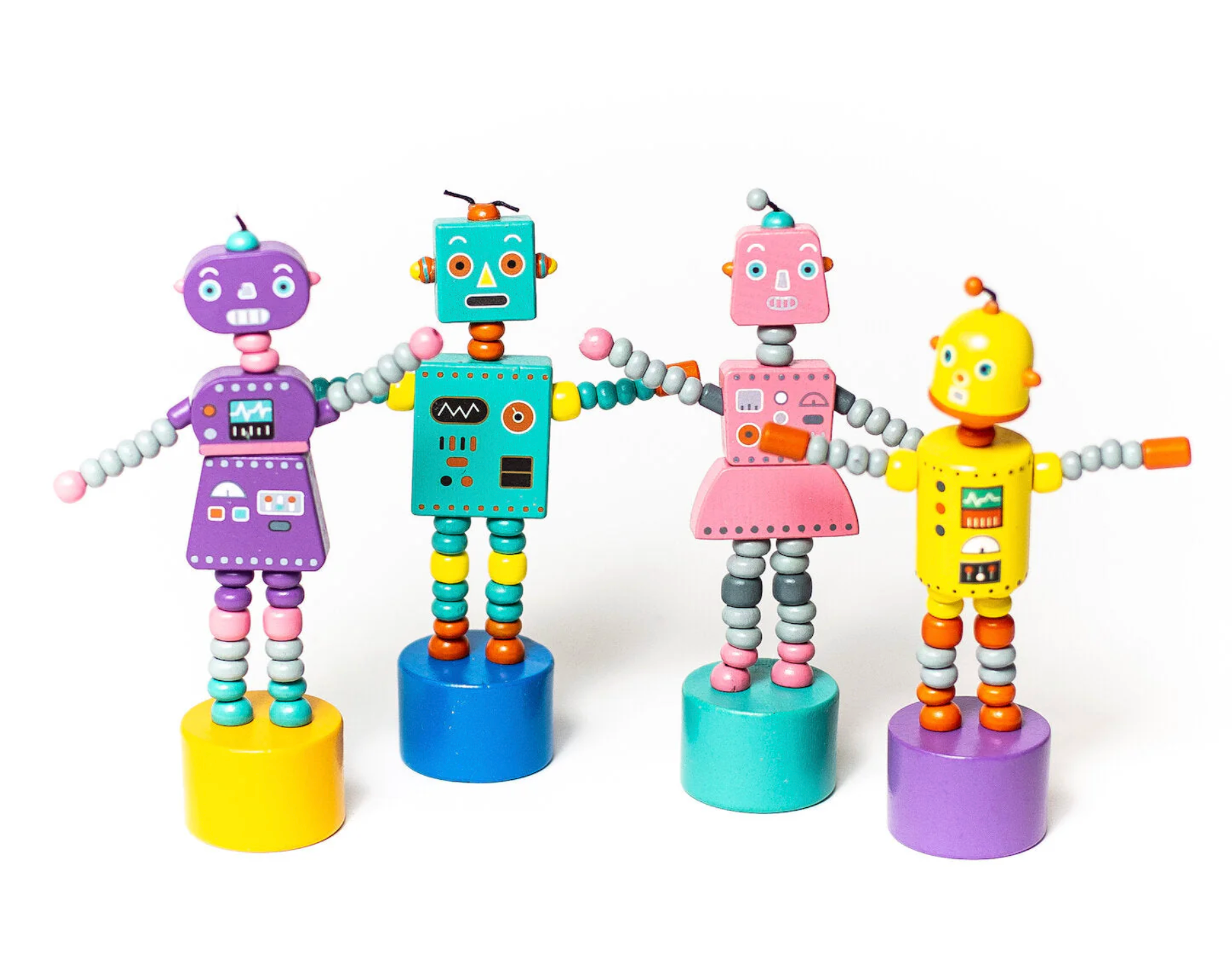Retro Robot Push Puppets from Anderson Parker