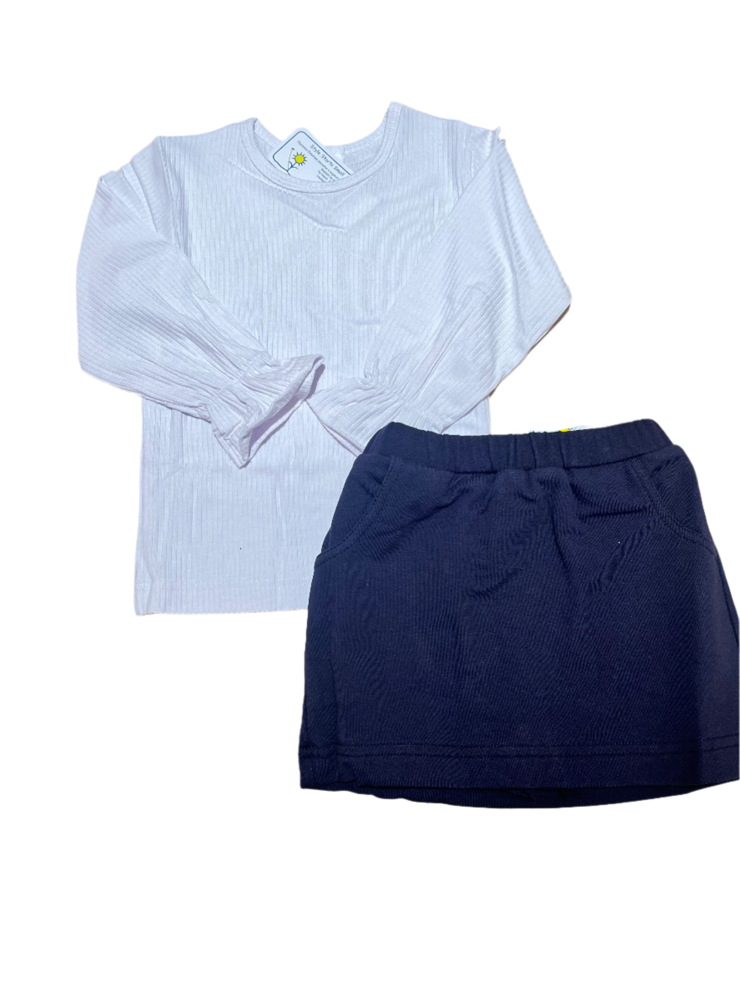 Rib Knit Long Sleeve Shirt & Skort Set from Anderson Parker
