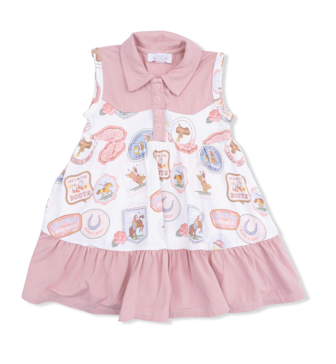 Rodeo Patches Pink - Cowboy Bodysuit Dress from Anderson Parker