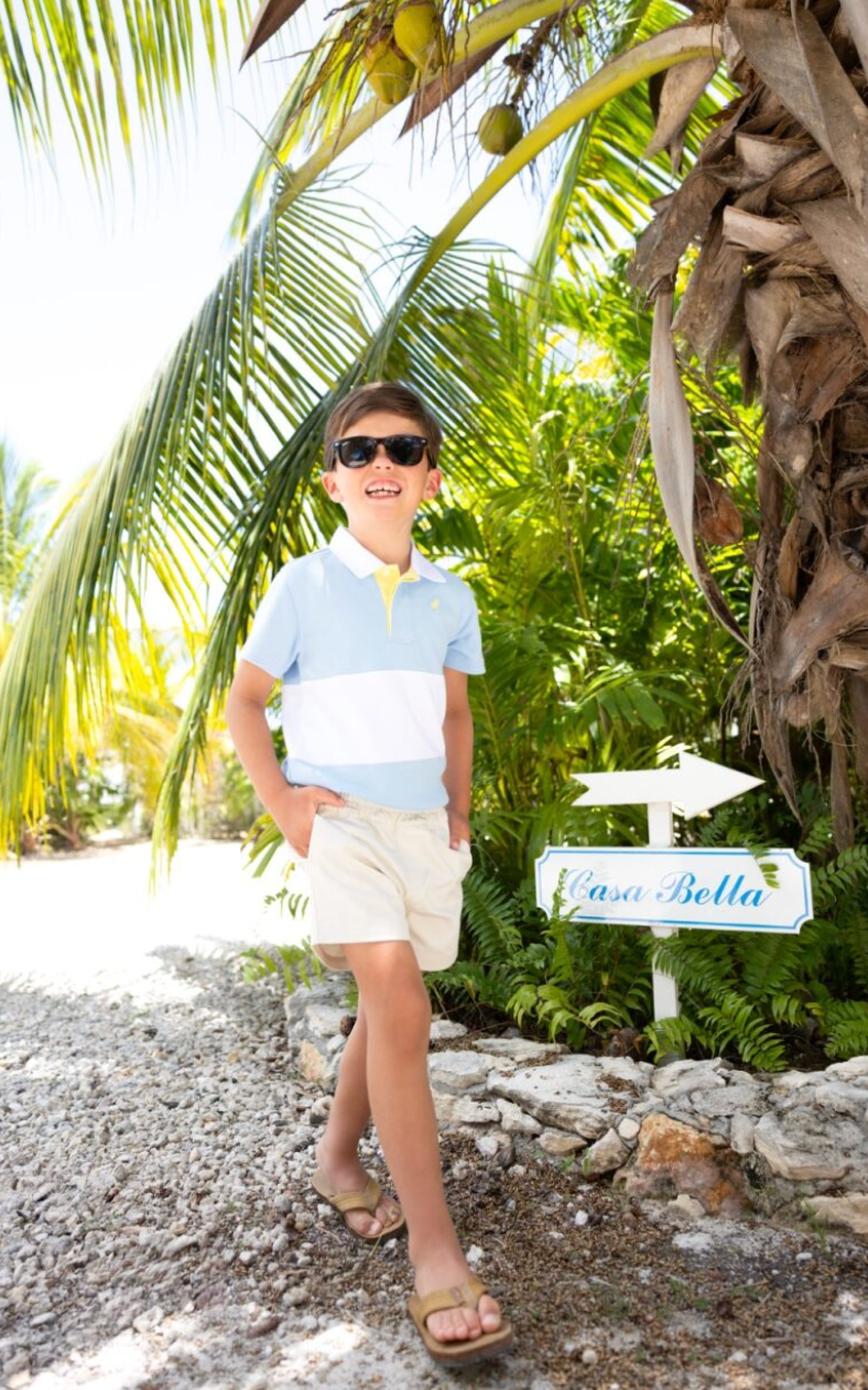 Rollins Rugby Shirt - Beale Street Blue/Worth Ave White/Lake Worth Yellow from Anderson Parker