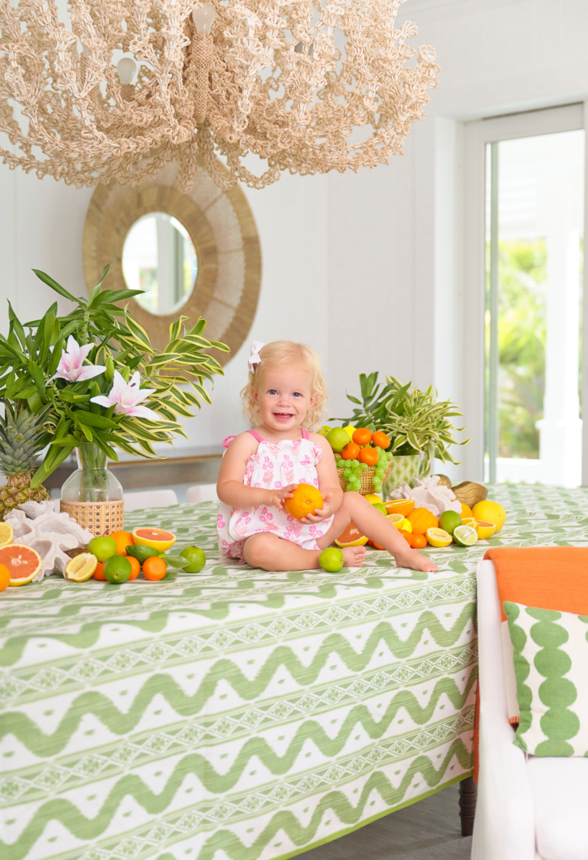 Rosey Romper - Bridgetown Harbour Hand Block/Winter Park Pink from Anderson Parker