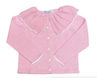 Ruffle Collar Cardigan - Peony & White from Anderson Parker