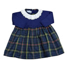 Ruffle Collar Plaid Dress - Navy & Plaid from Anderson Parker