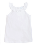 Ruffled Tank - White from Anderson Parker