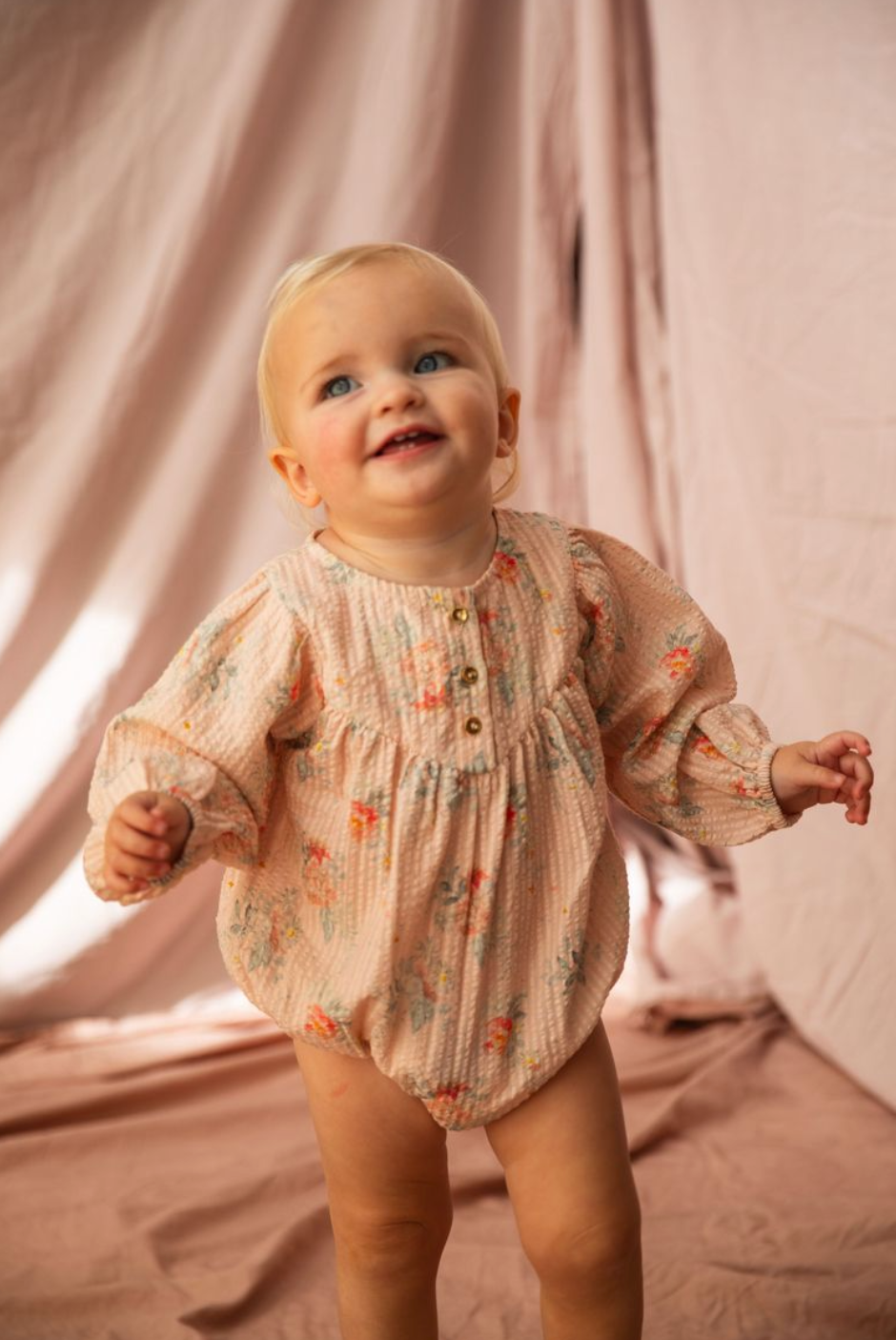 Ruth Romper - VoVo Pink Country Garden from Anderson Parker