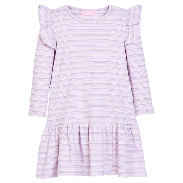 Sadie T-Shirt Dress - Lavender Sparkle Stripe from Anderson Parker