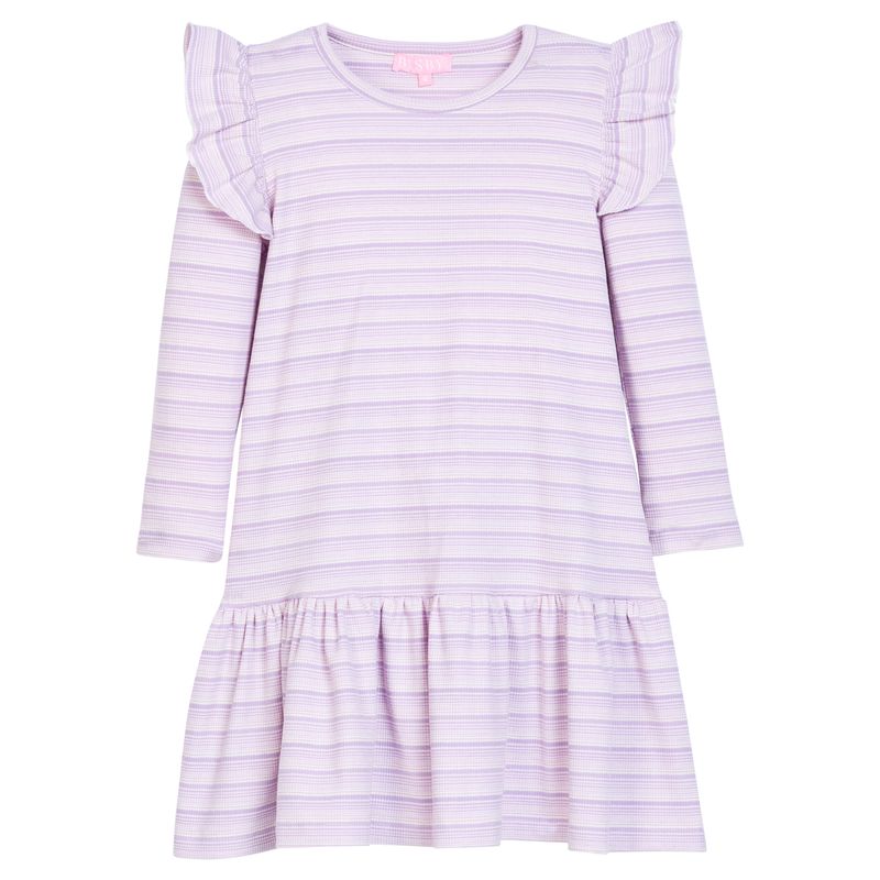 Sadie T-Shirt Dress - Lavender Sparkle Stripe from Anderson Parker