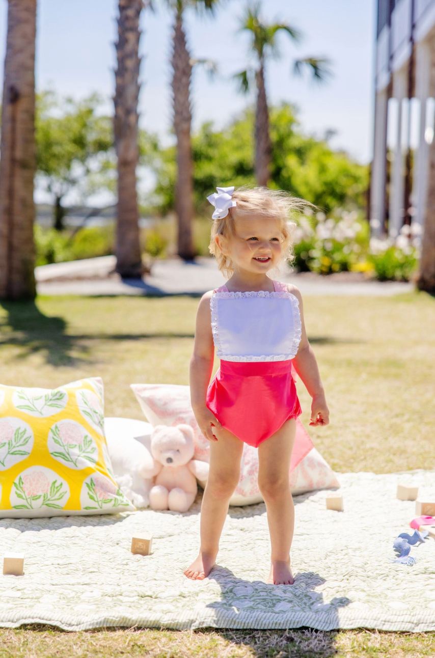Sally Sunsuit - Broadcloth - Palm Springs Punch/Sandpearl Pink from Anderson Parker