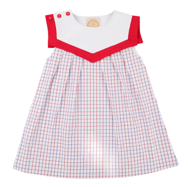 Sarah Sailboat Dress - Woven Dyed Yarn - Lake Powell Plaid/Worth Ave White from Anderson Parker