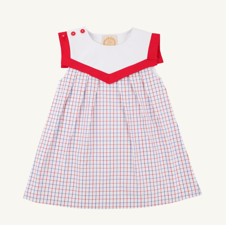 Sarah Sailboat Dress - Woven Dyed Yarn - Lake Powell Plaid/Worth Ave White from Anderson Parker