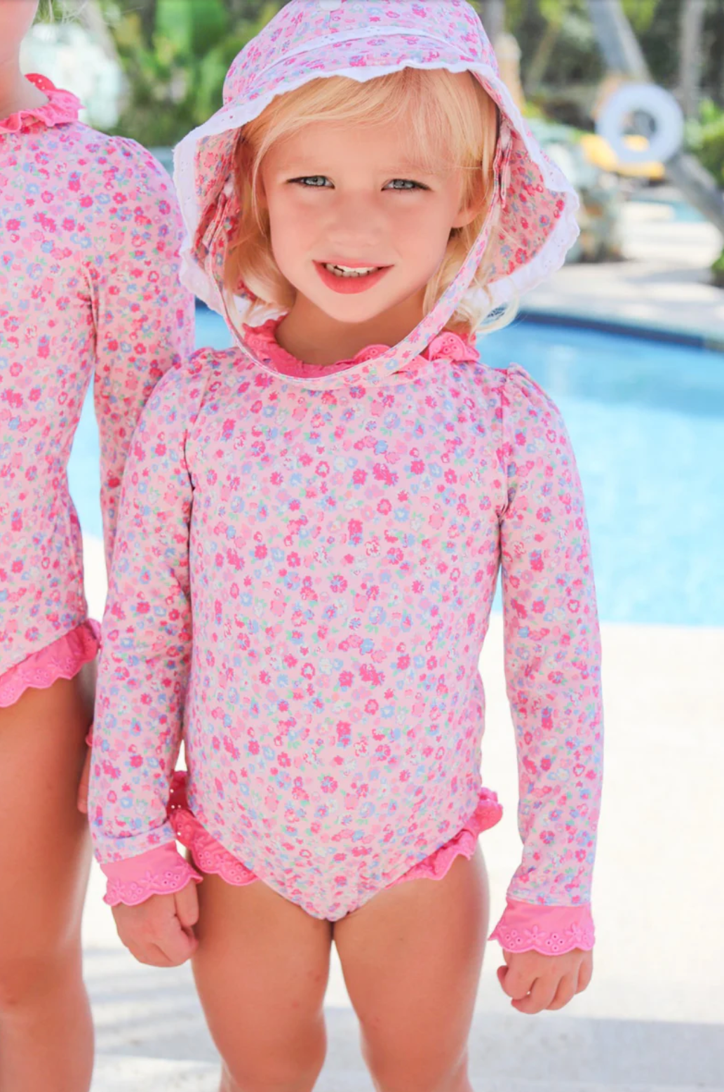 Sarasota Surf Suit (UPF 35+) - Mableton Mini Floral (Pink) with Romany Rose from Anderson Parker