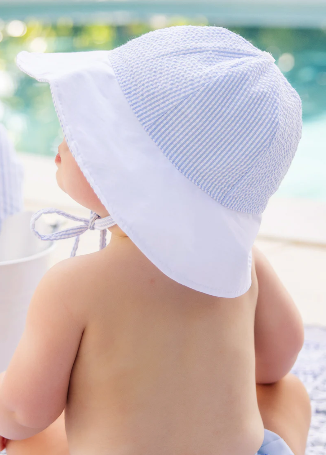 Sawyer Sunhat - Breakers Blue Seersucker - Anderson Parker