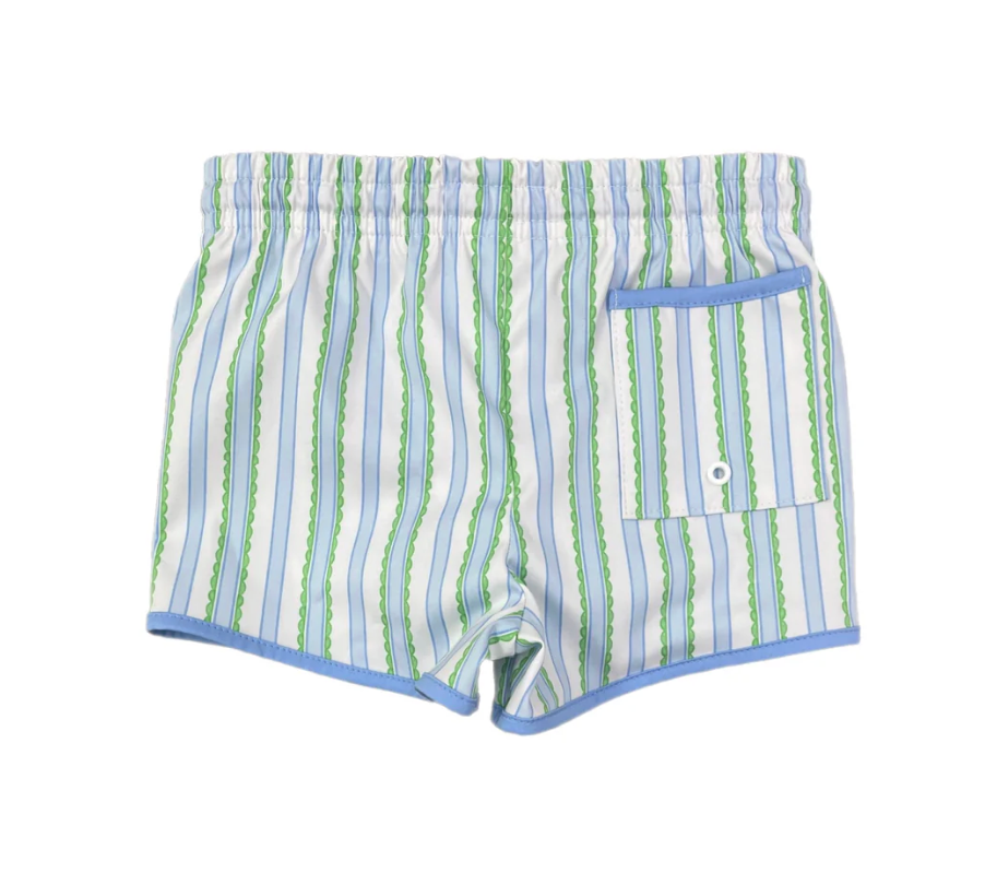 Scallop Stripe Boys Swim Trunks from Anderson Parker