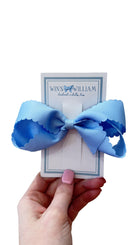 Scallop Via Clip Bow - Sky Blue from Anderson Parker