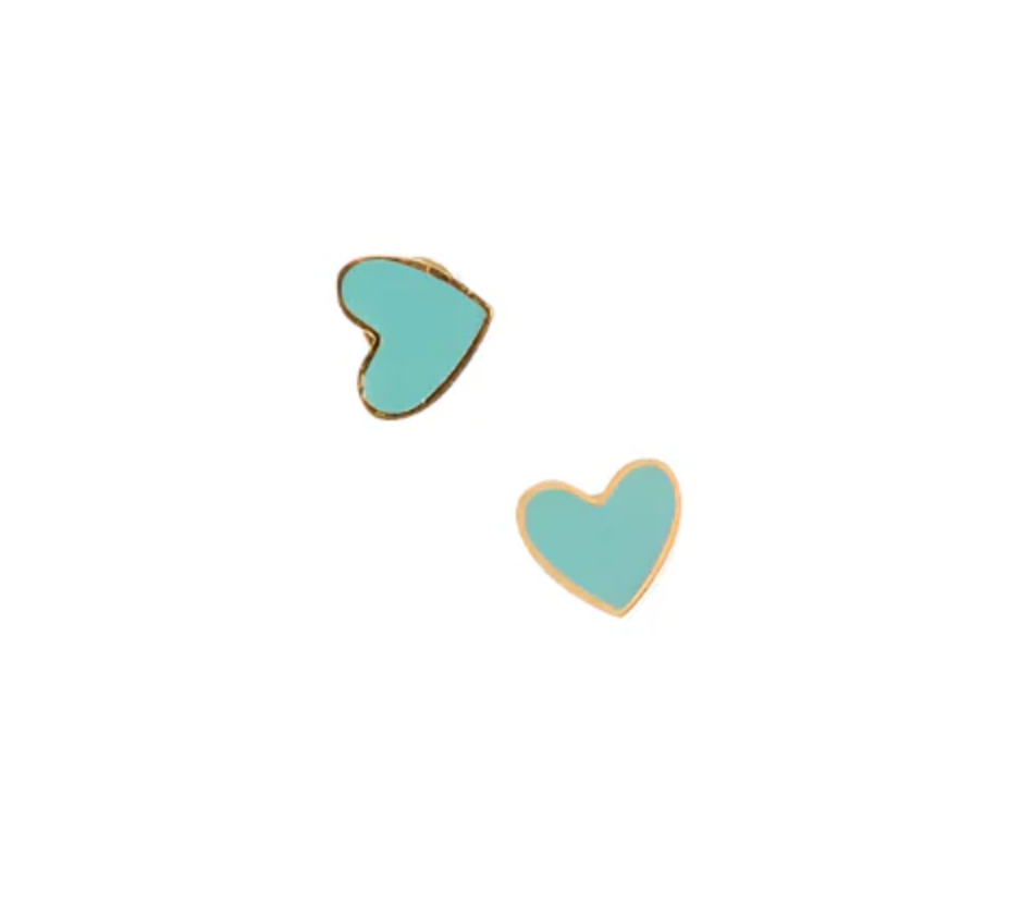 Enamel Heart Earring - Blue from Anderson Parker