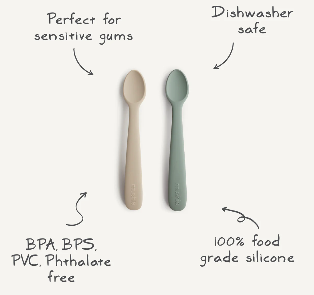 Silicone Feeding Spoons - 2-Pack - Powder Blue from Anderson Parker
