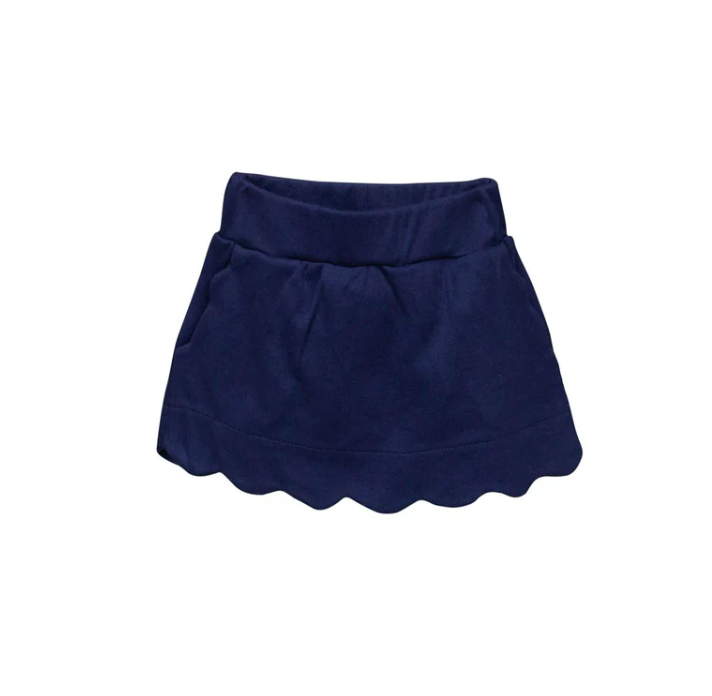 Sophie Scallop Skort Skirt Navy from Anderson Parker