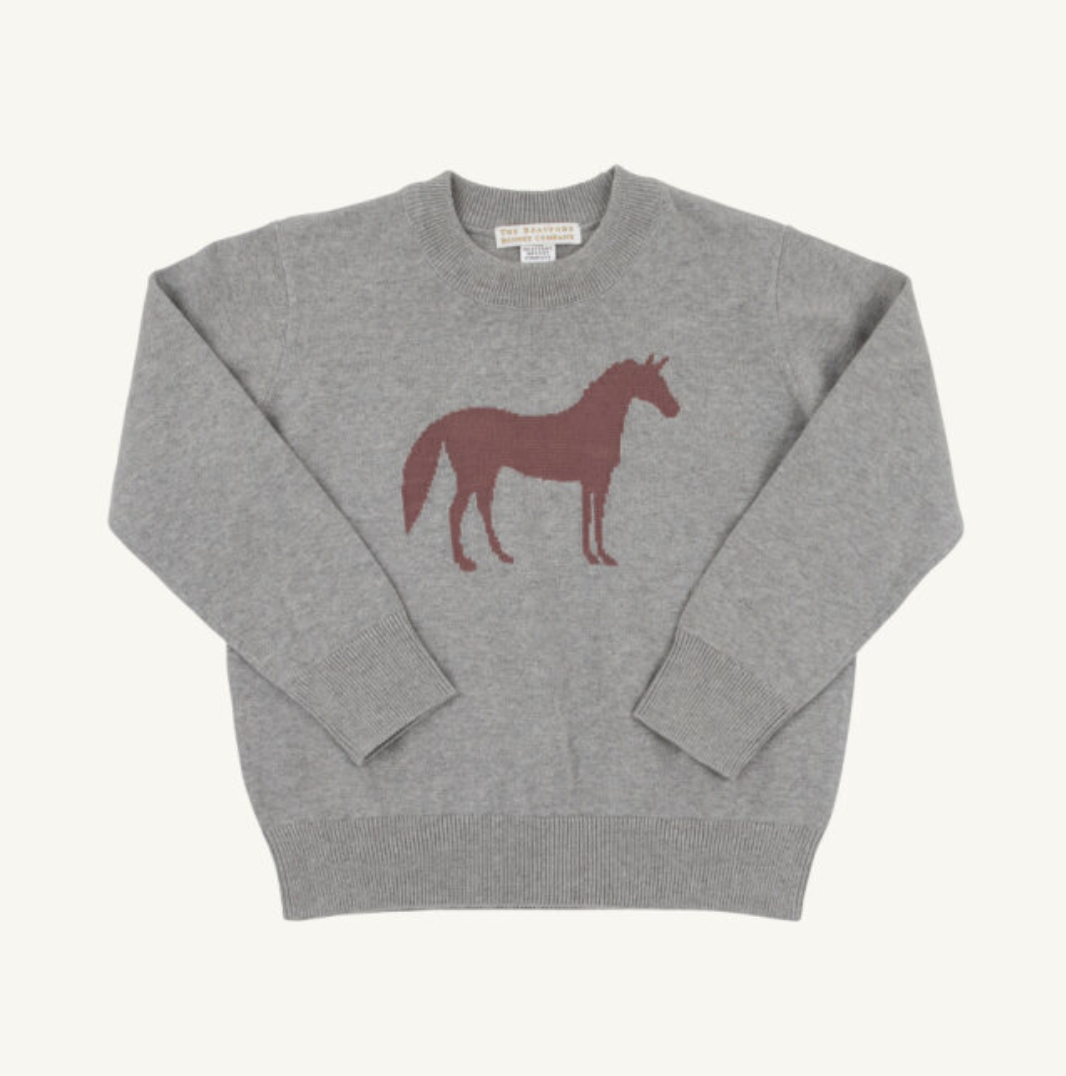 Isaac's Intarsia Sweater - Grantley Gray (Heathered)/Horse from Anderson Parker