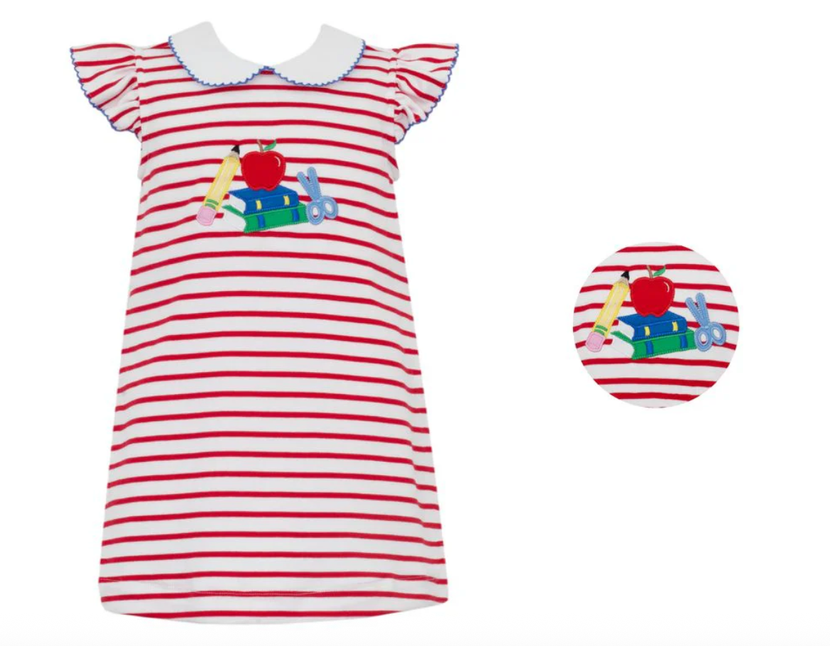 Girls Red Striped Knit Dress - Back to School from Anderson Parker