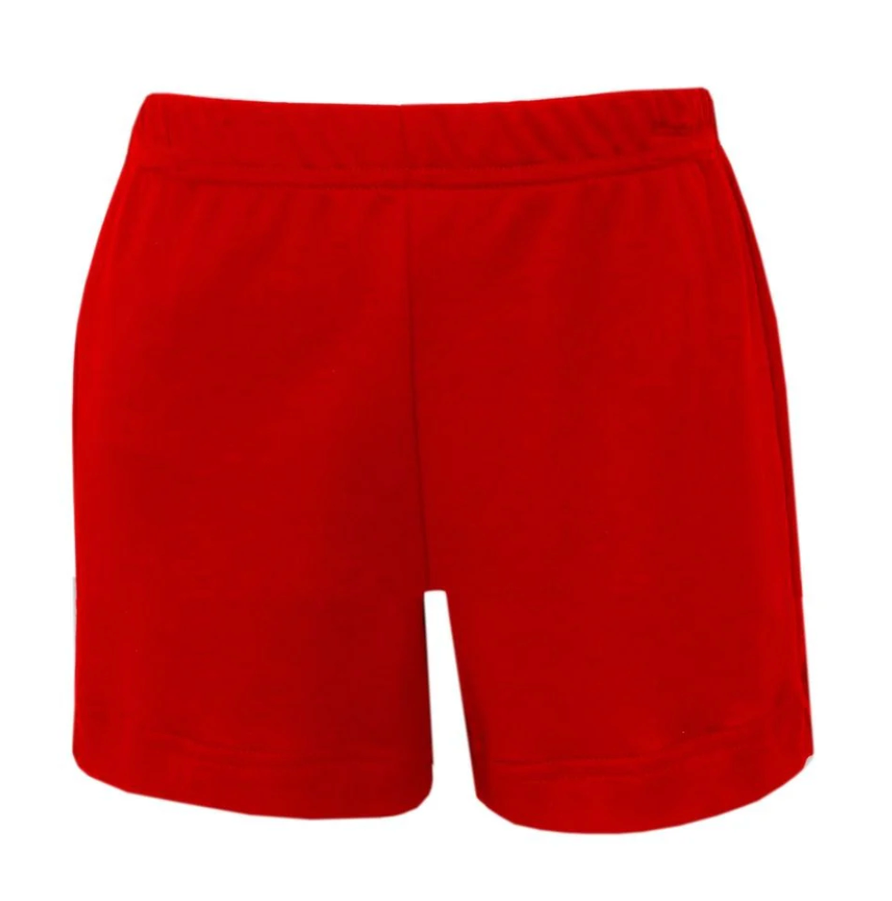 Boys Red Striped Shirt and Short Set - School Supplies Truck from Anderson Parker