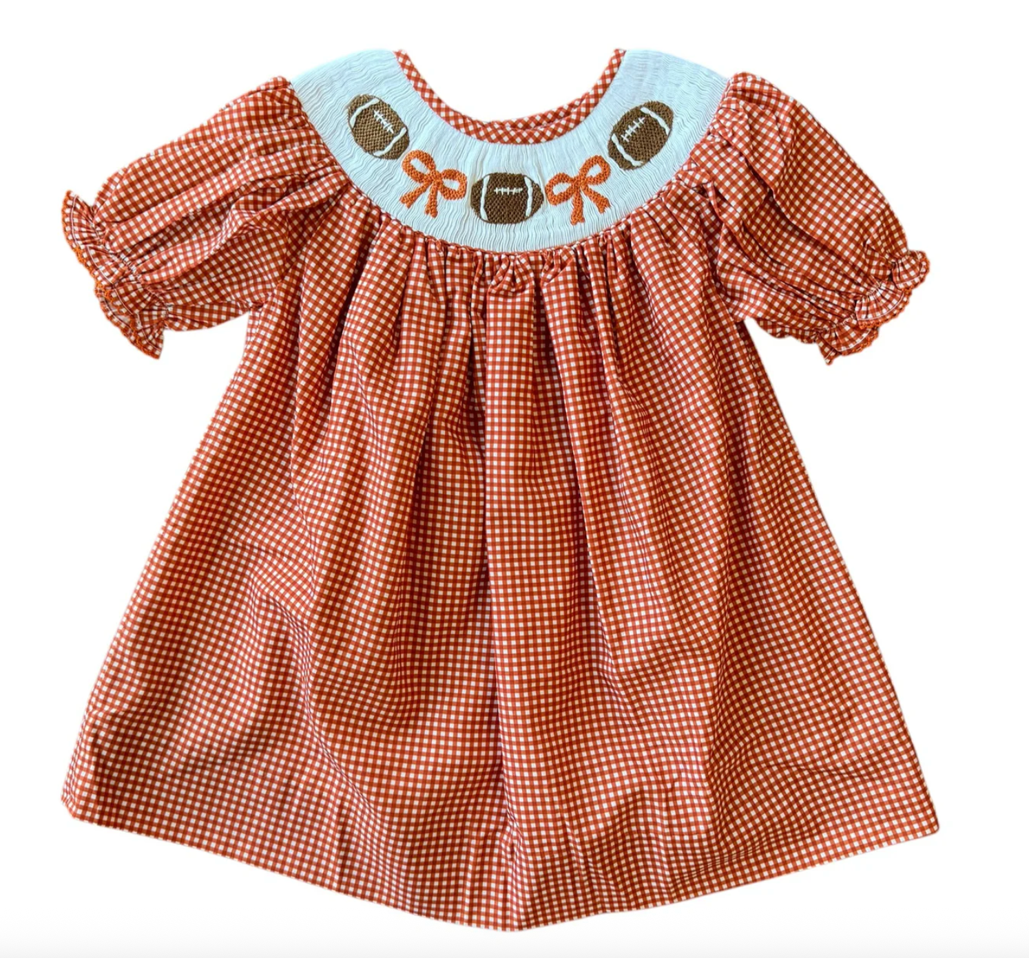 Burnt Orange Gingham Football Dress from Anderson Parker