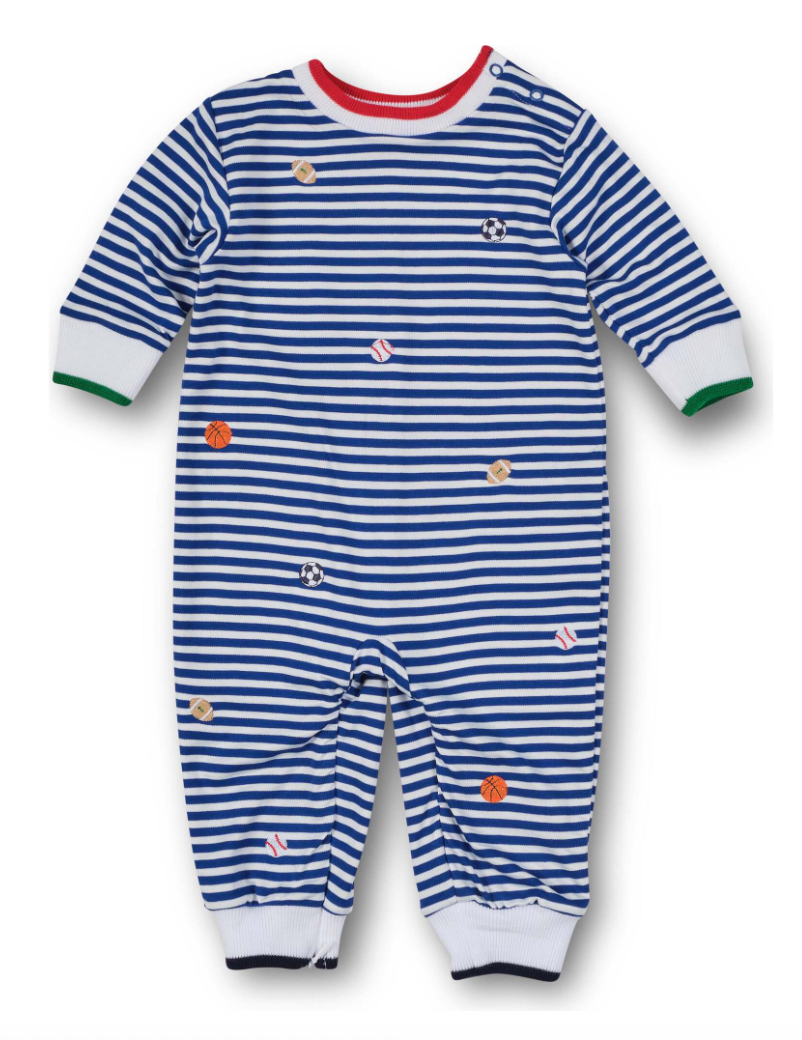 Stripe Knit Longall With Emb Sport Balls from Anderson Parker