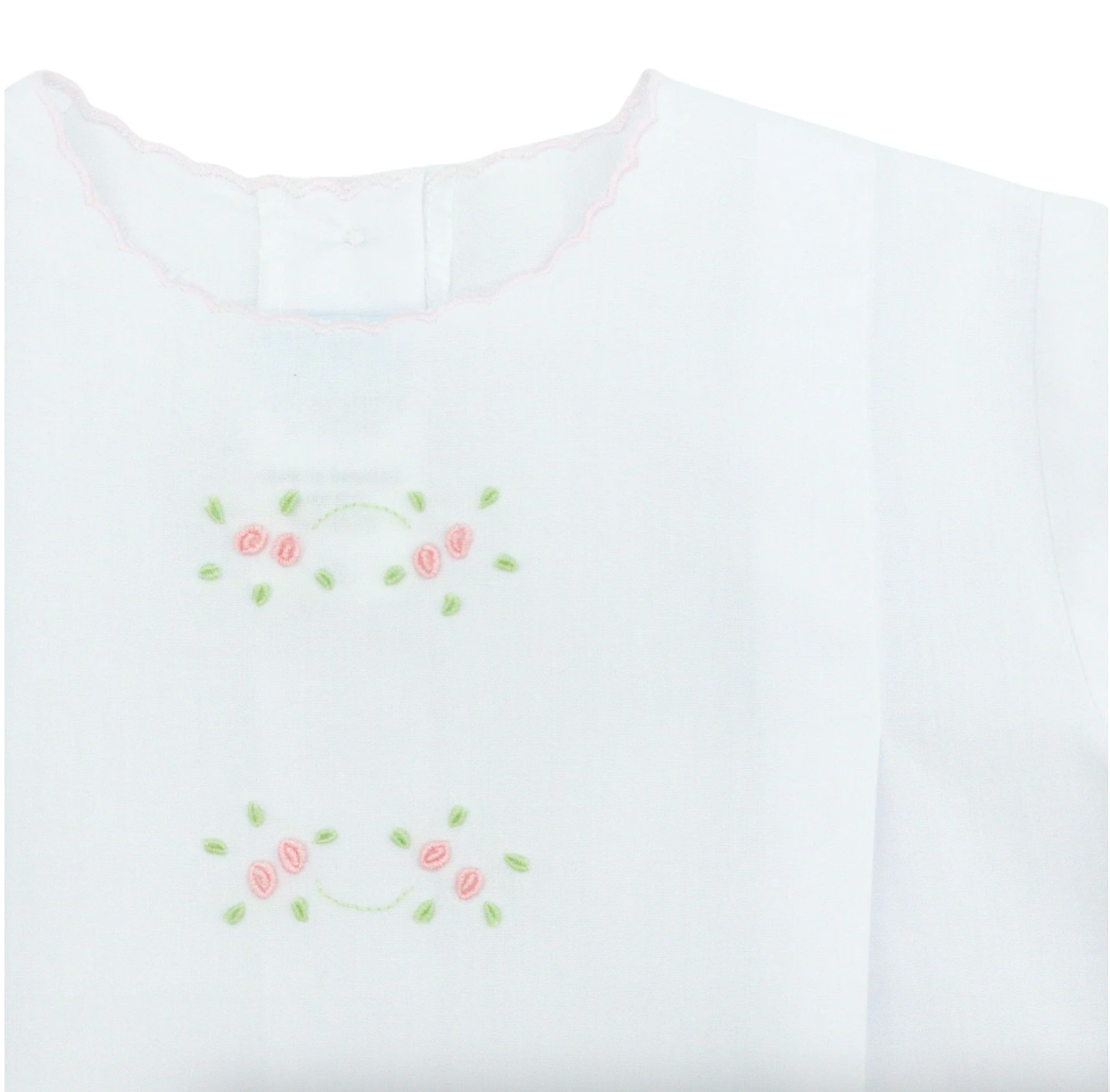 Girls Long-sleeve Daygown with Flower Bud Embroidery and Scallop Trim from Anderson Parker