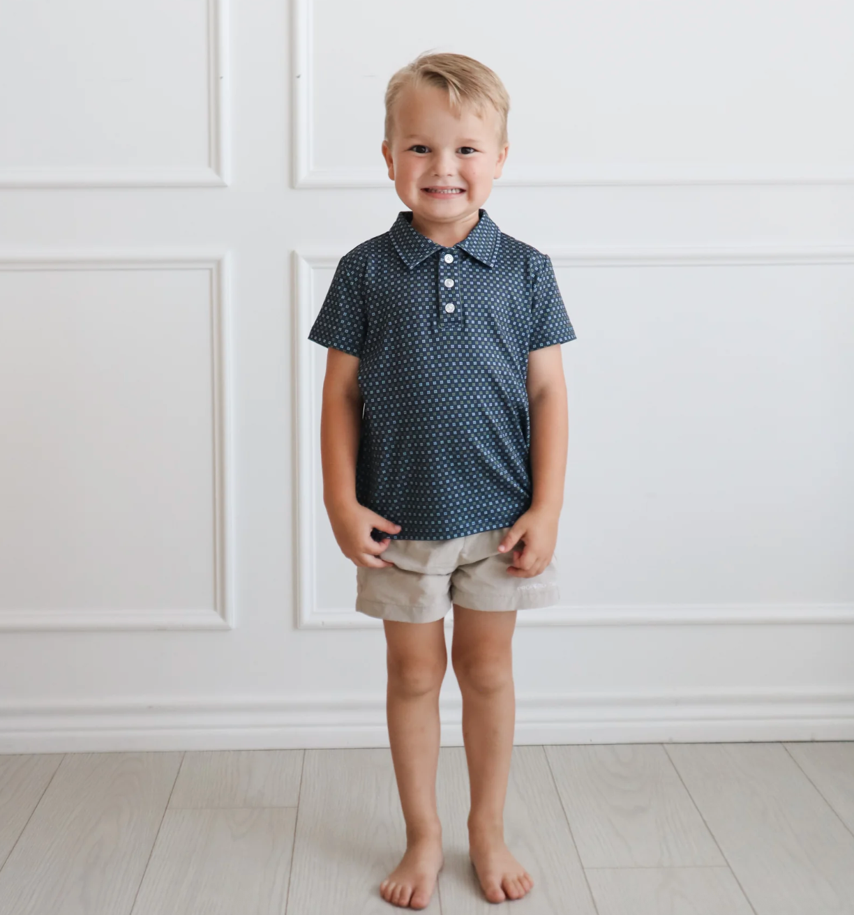 Kyle Polo - Navy Geometric from Anderson Parker