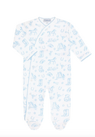 Blue Lone Star Toile Print Crossover Footie from Anderson Parker