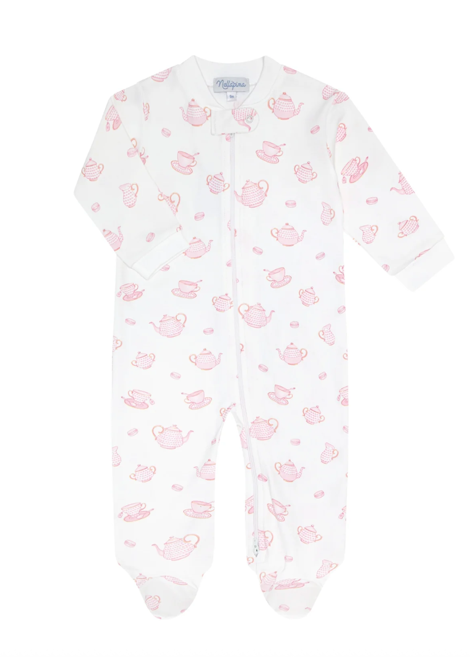 Petite Tea Time Zipper Footie from Anderson Parker