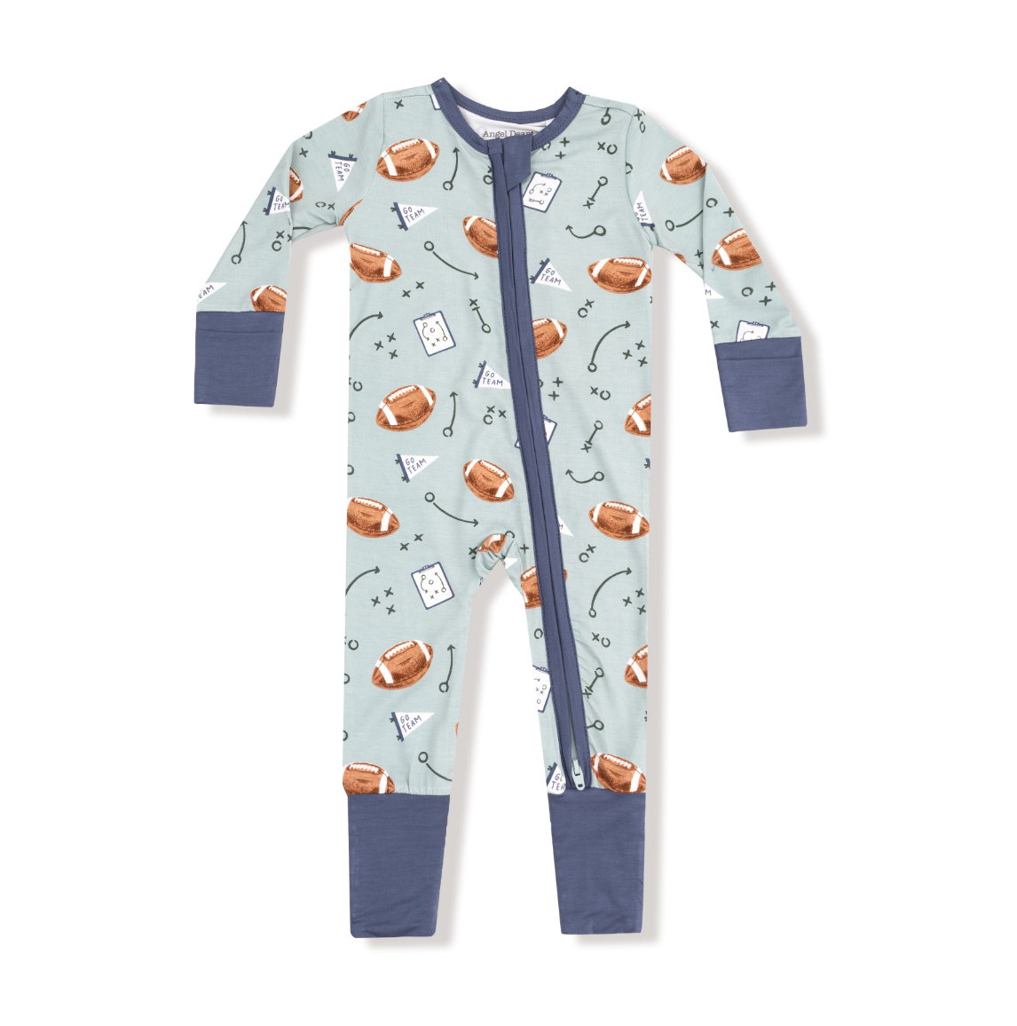 Touchdown Time - Grey Mist - 2 Way Zipper Romper from Anderson Parker