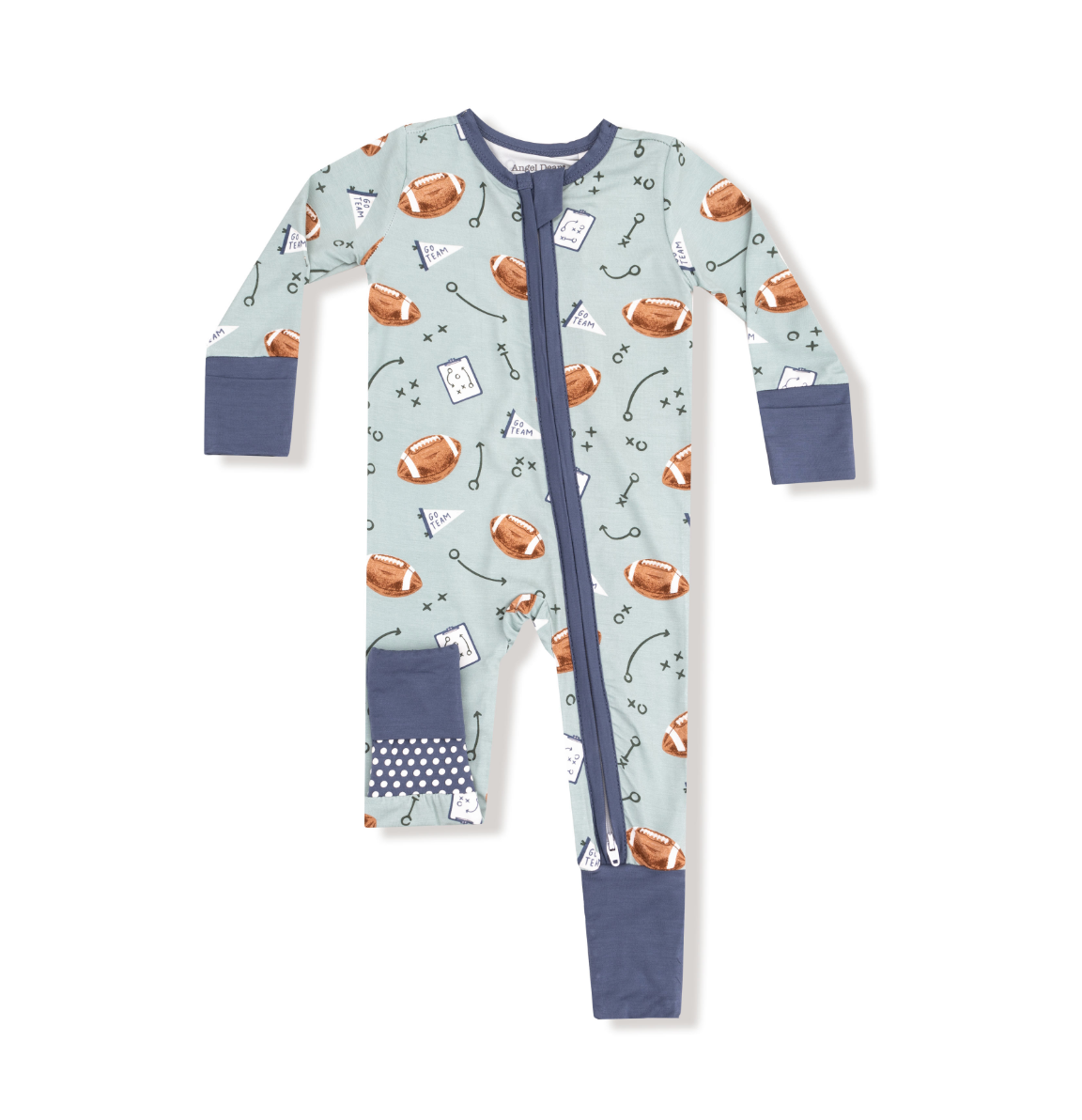 Touchdown Time - Grey Mist - 2 Way Zipper Romper from Anderson Parker