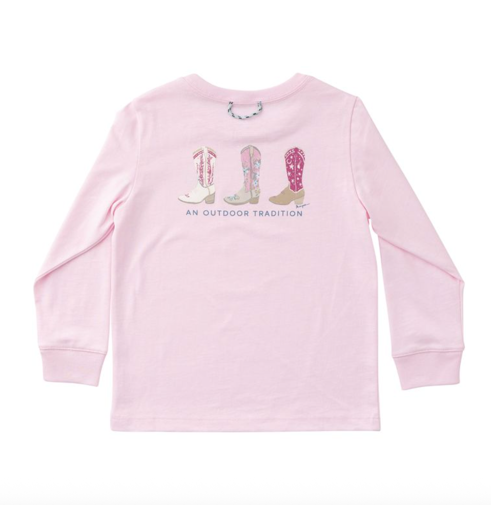 Girl's Long Sleeve Cotton T-Shirt - Pink Tulle from Anderson Parker