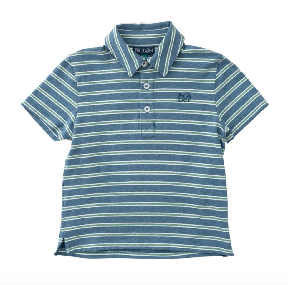 Boys Short Sleeve Too Cool for School - Copen Blue Frosty Spruce Stripe from Anderson Parker
