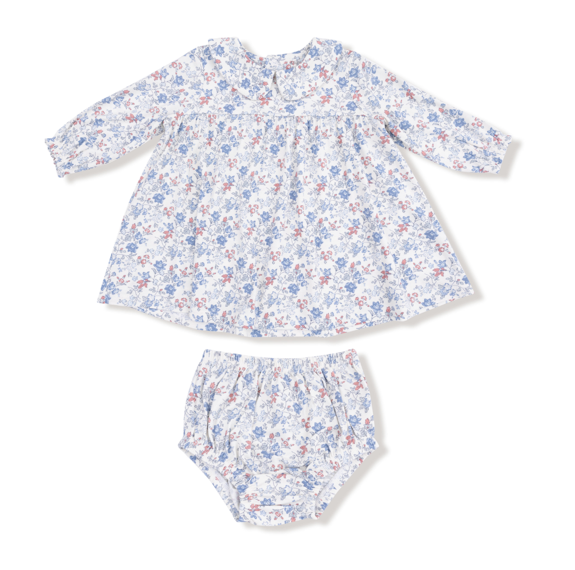 Country Girl Floral - Simple L/s Peter Pan Collar Dress + Diaper Cover from Anderson Parker