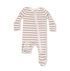 Vintage Stripe - Brown - 2 Way Zipper Footie from Anderson Parker