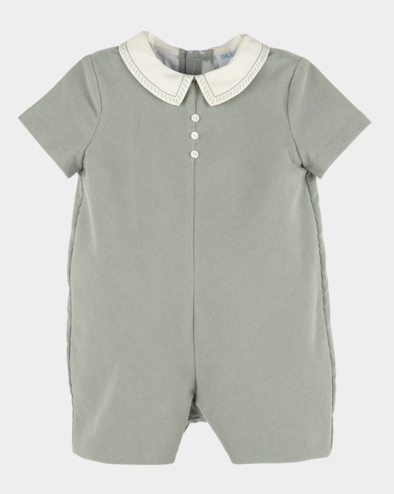Luli & Me Baby Boys Cozy Cord Romper - Green from Anderson Parker