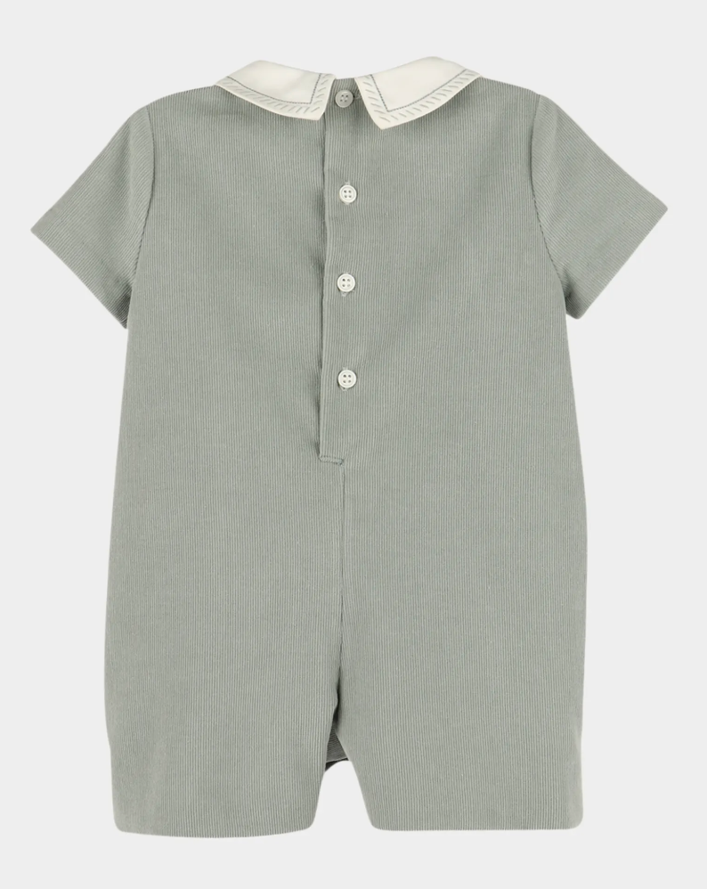 Luli & Me Baby Boys Cozy Cord Romper - Green from Anderson Parker