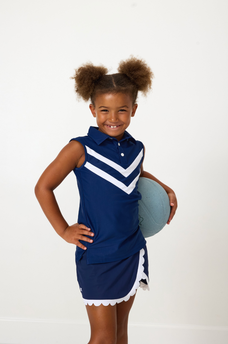 Navy Scalloped Court Skort from Anderson Parker
