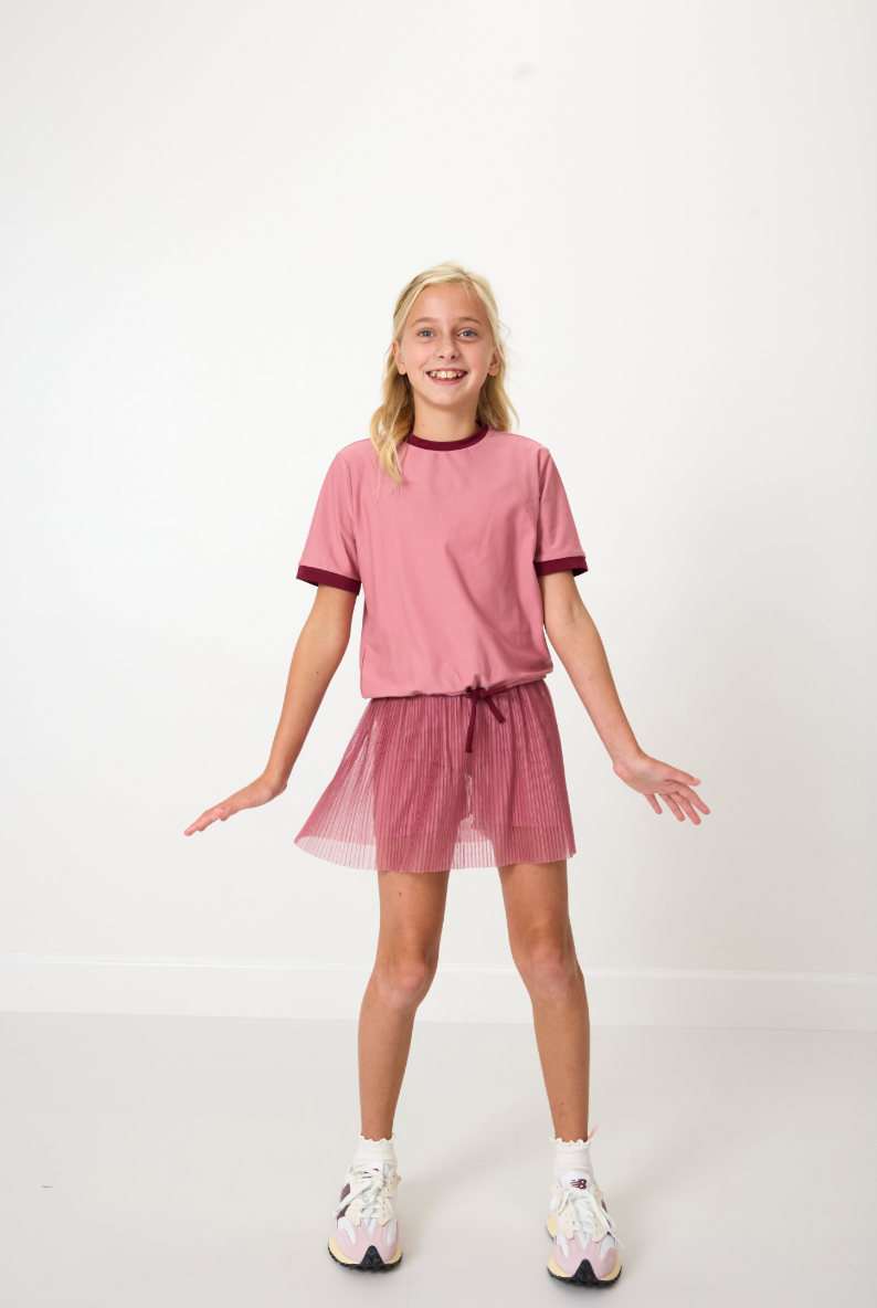 Dusty Pink Pleated Skort from Anderson Parker