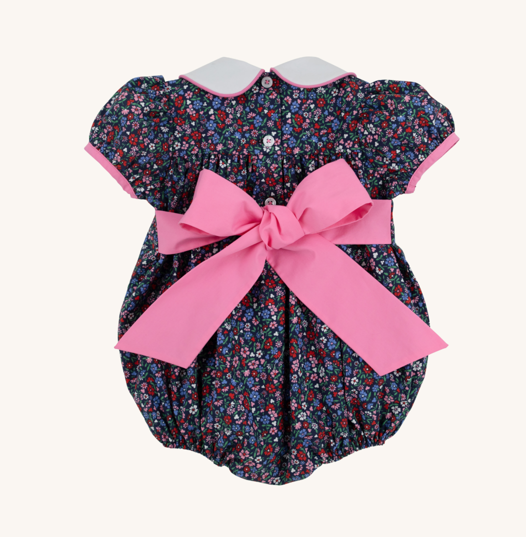 Cindy Lou Sash Bubble - Fairfax Farm Floral/Worth Ave White/Hamptons Hot Pink from Anderson Parker