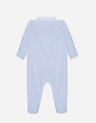 Light Blue velour collared babygrow from Anderson Parker
