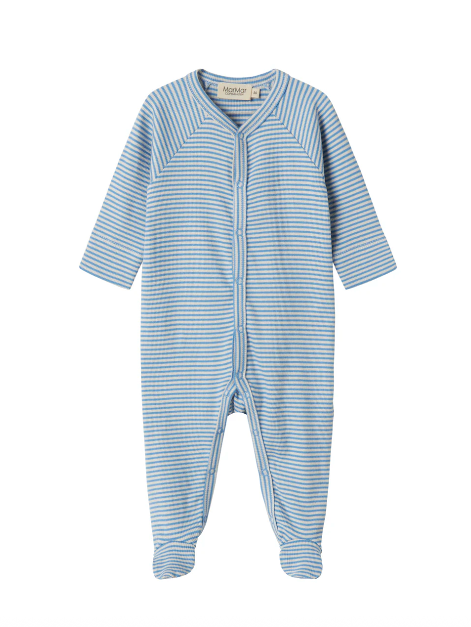 Renas, Jumpsuit & Hat Set - Blue Stripe from Anderson Parker