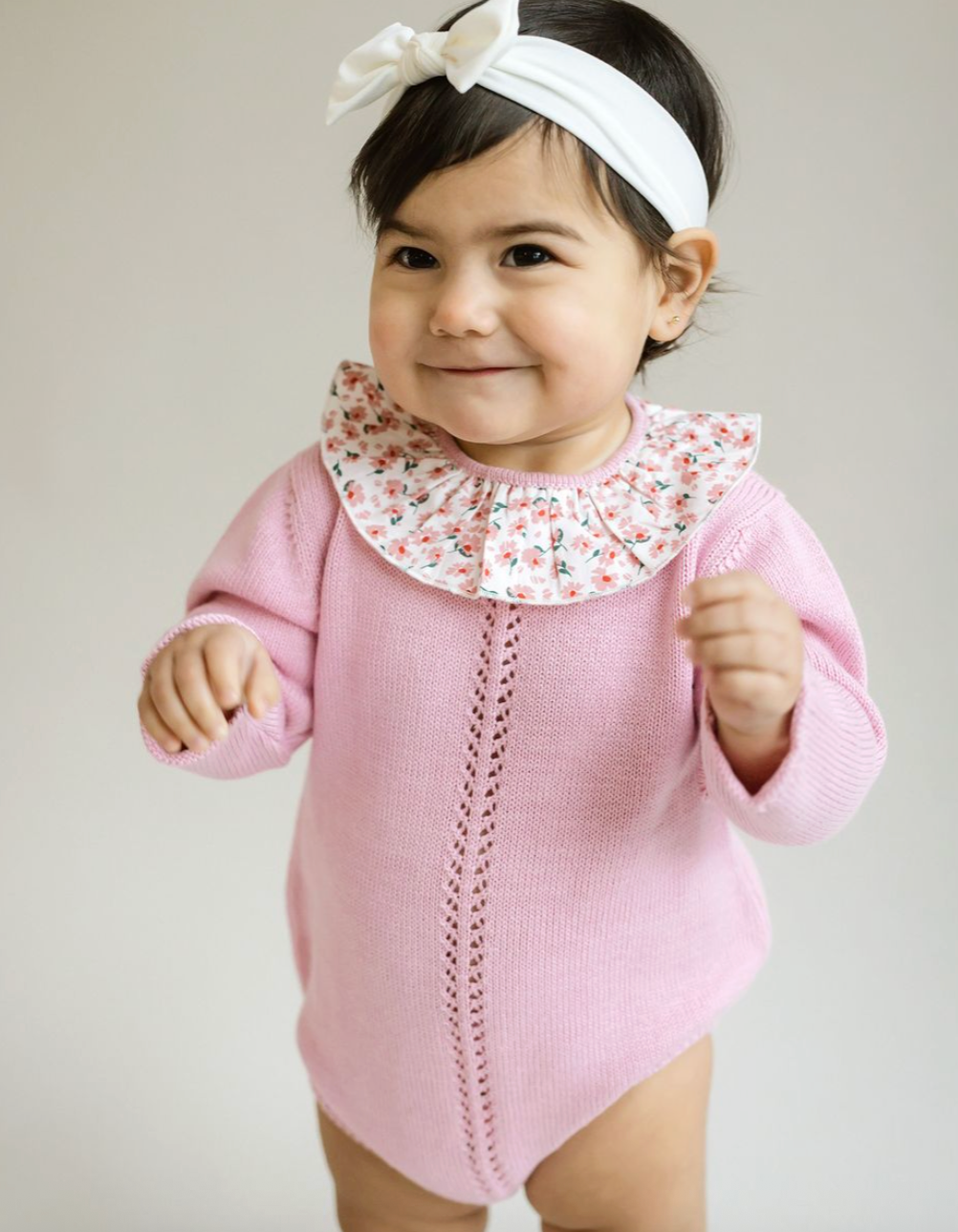 Colette Knit Bubble Romper - Pink Multi from Anderson Parker