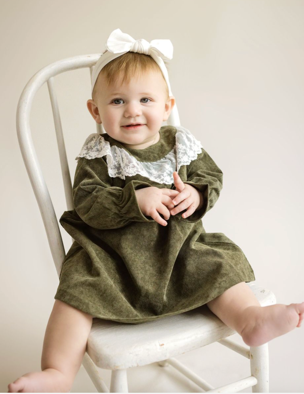 Lace Collar Dress - Forest Green from Anderson Parker