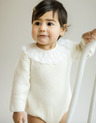 Lace Collar Knit Bubble Romper from Anderson Parker